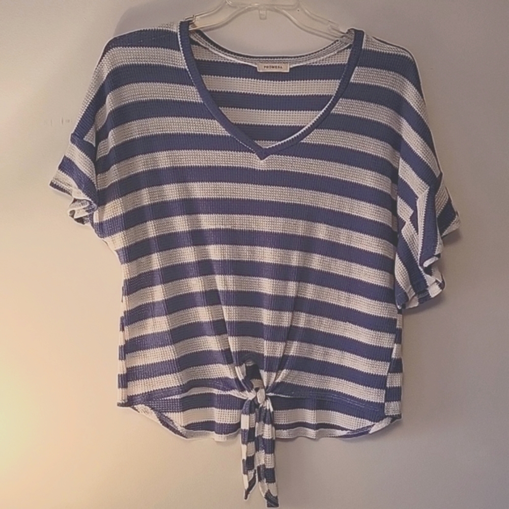 Promesa blue and white striped Large
